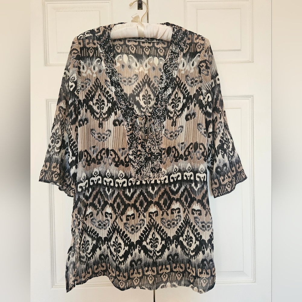Raviya Beaded Swimsuit coverup, size M